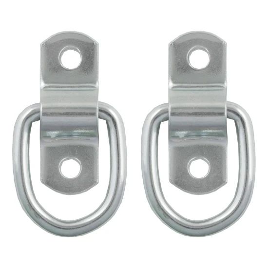 CURT D-ring tiedown anchors for secure cargo in trailers, trucks, and vans with zinc-plated steel construction