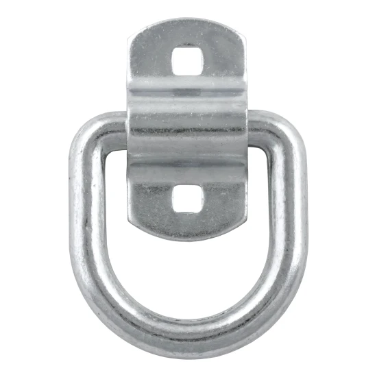 CURT D-ring tiedown anchor, zinc plated for durability, used for securing cargo in trailers and trucks