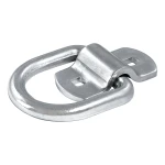 CURT D-ring tiedown anchor, zinc plated for durability, used for securing cargo in trailers and trucks