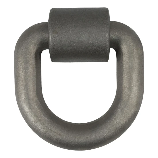 CURT D-ring tiedown anchor with a forged steel construction and 15,587 lbs. load capacity for securing cargo.