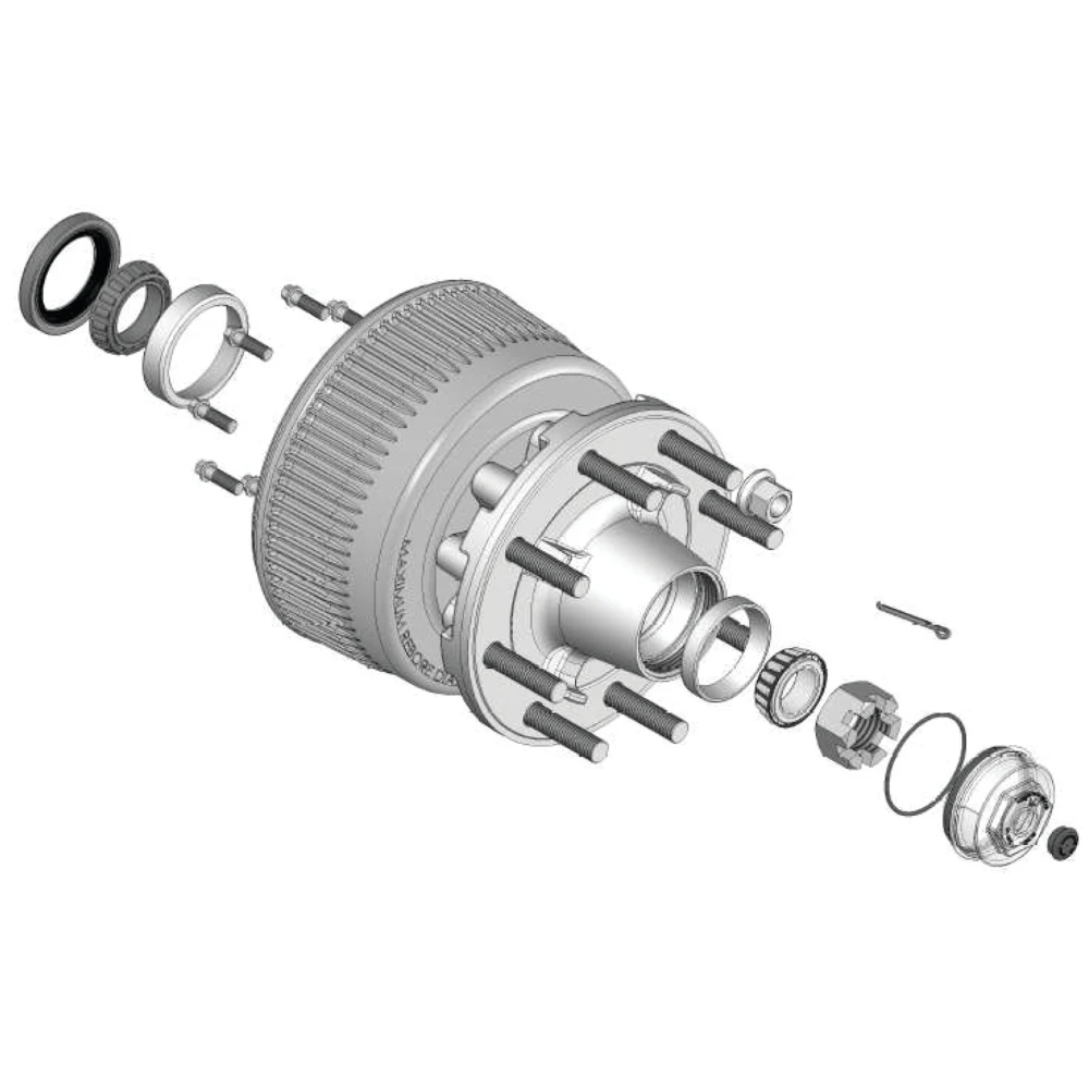 Lippert axle replacement oil and dust cap with O-ring and plug