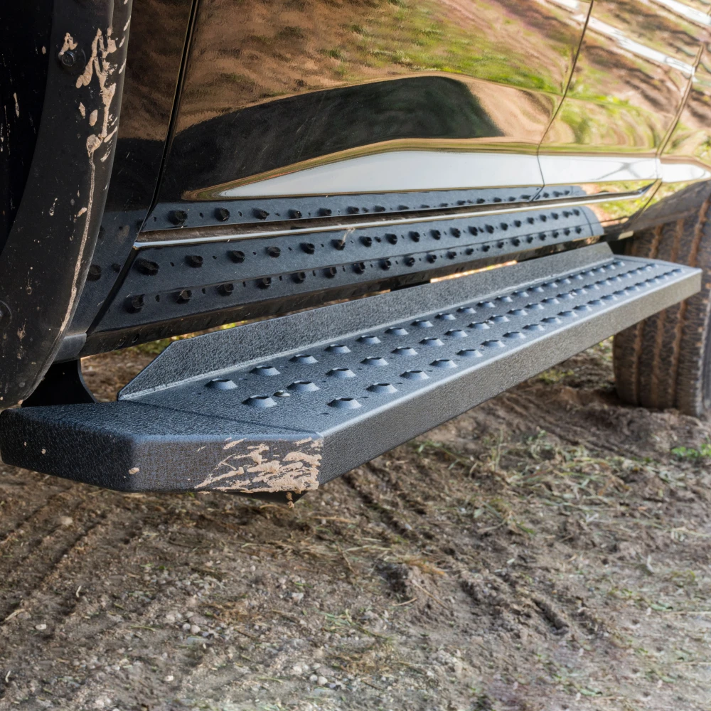 Aries 2055510 RidgeStep 53-inch black steel running boards for Chevy Silverado GMC Sierra regular cab