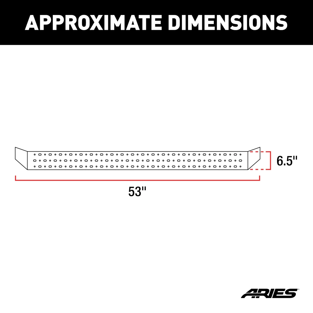 Aries 2055510 RidgeStep 53-inch black steel running boards for Chevy Silverado GMC Sierra regular cab