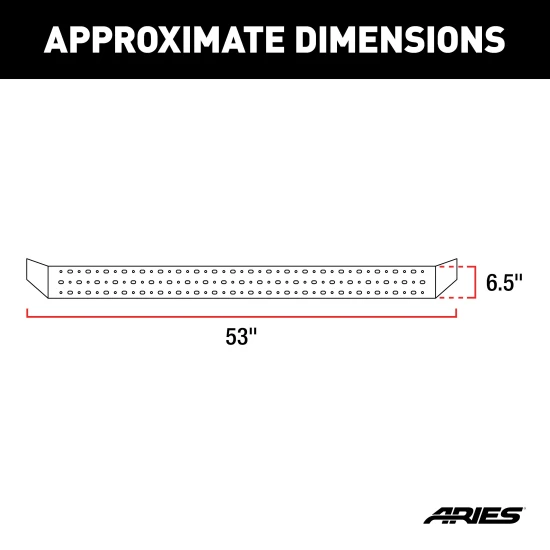 Aries 2055510 RidgeStep 53-inch black steel running boards for Chevy Silverado GMC Sierra regular cab