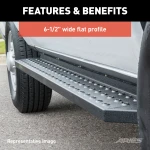 Aries 2055510 RidgeStep 53-inch black steel running boards for Chevy Silverado GMC Sierra regular cab