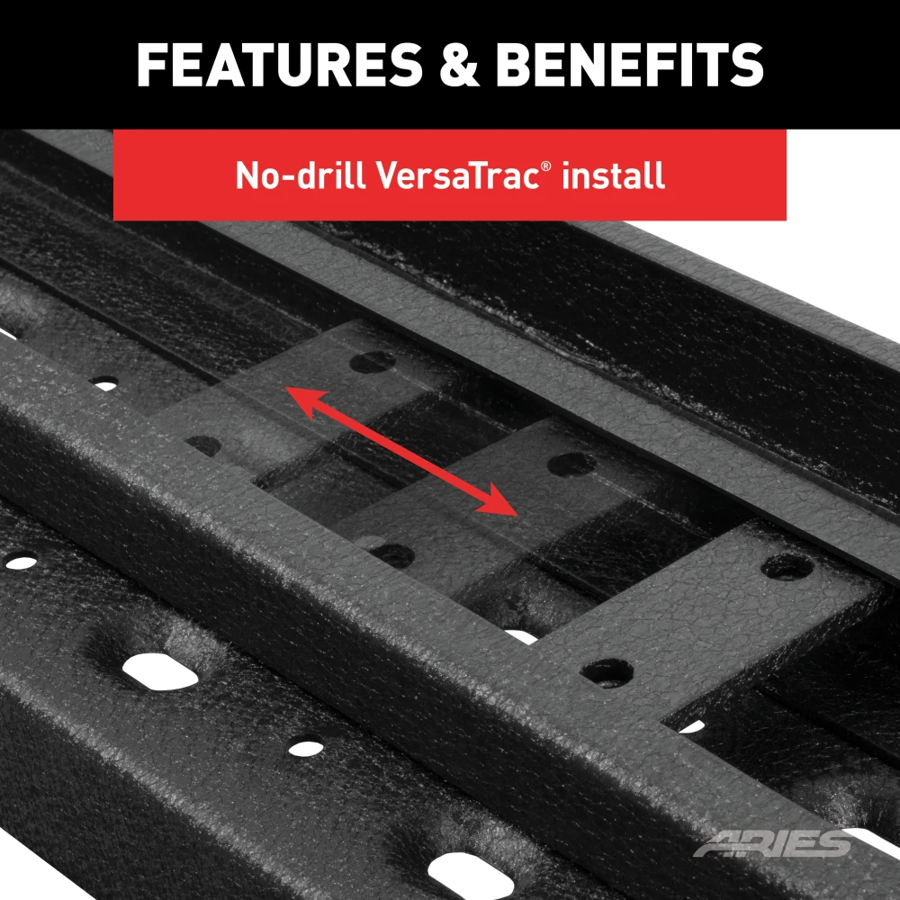 Aries 2055510 RidgeStep 53-inch black steel running boards for Chevy Silverado GMC Sierra regular cab