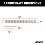 Aries RidgeStep 96-inch black steel running boards for Ram ProMaster 2500 3500