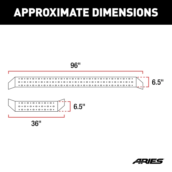 Aries RidgeStep 96-inch black steel running boards for Ram ProMaster 2500 3500