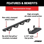 Aries RidgeStep 96-inch black steel running boards for Ram ProMaster 2500 3500