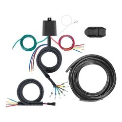 Curt Universal 7-Way & 4-Flat Trailer Wiring Harness Kit, Powered HD Taillight Converter, Reverse Lights & Brake Controller Wiring - 59004