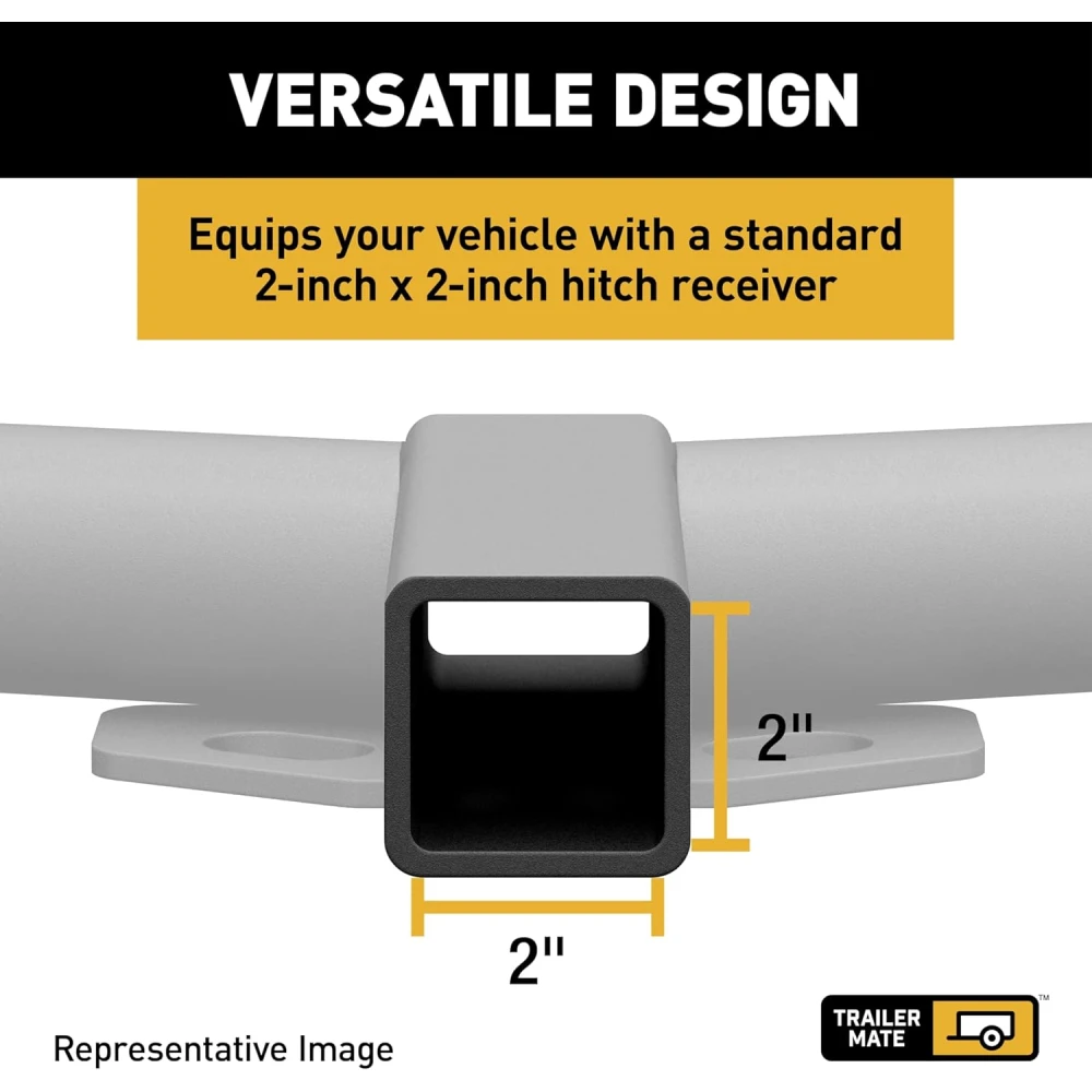 Trailer Hitch For 14-19 Toyota Highlander 2" Tow Receiver Class III GTW 5,000 LB Tongue 500 LB Mate Finish