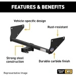 Trailer Hitch For 14-19 Toyota Highlander 2" Tow Receiver Class III GTW 5,000 LB Tongue 500 LB Mate Finish