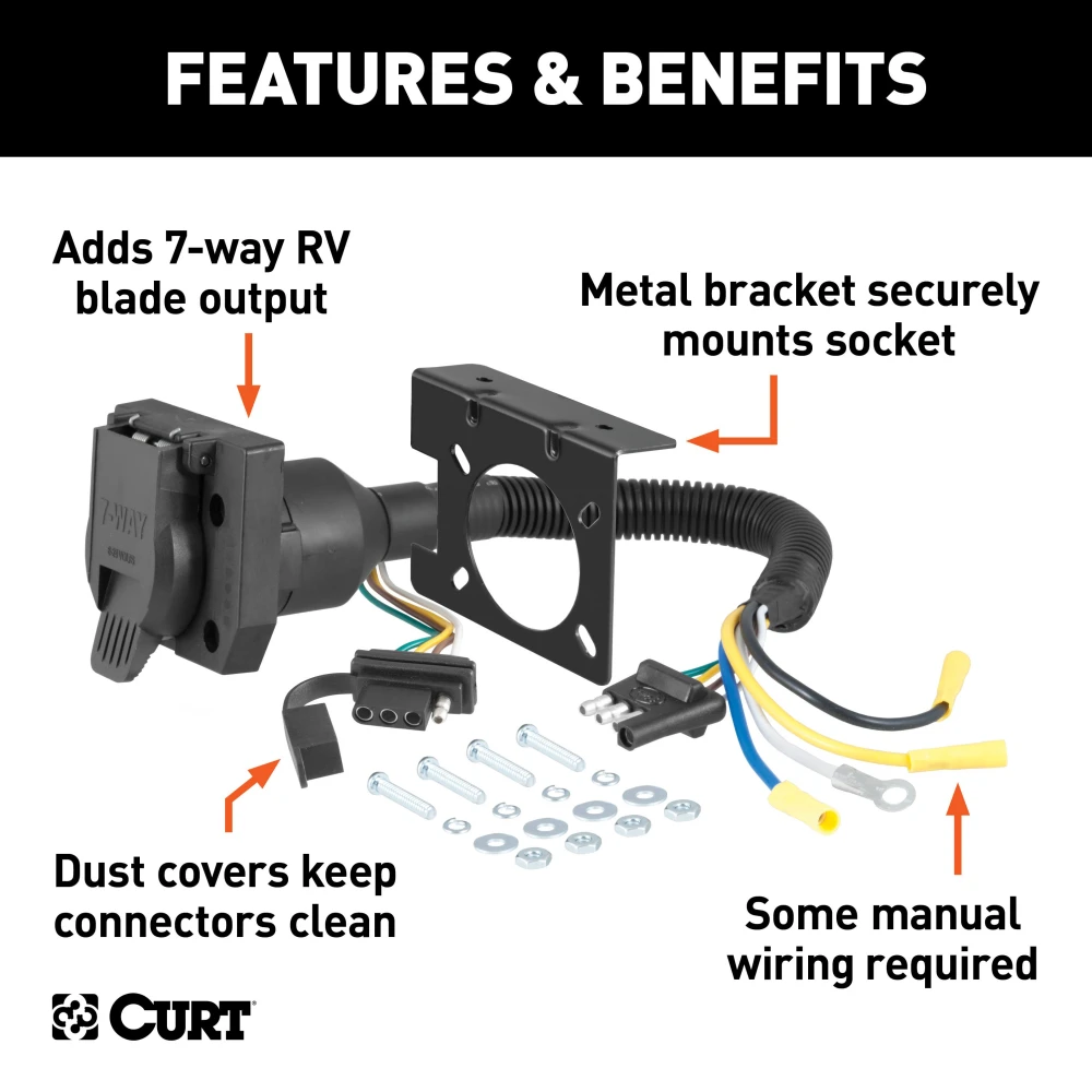 CURT Ford Escape Mazda Tribute tow package bundle with Class 3 hitch, 7-way wiring, and brake controller
