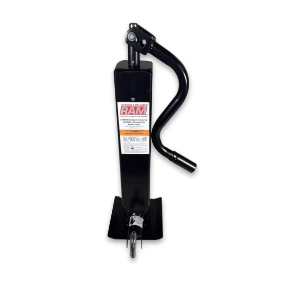 RAM Direct Weld heavy duty square trailer jack topwind 12000 lb support 10000 lb lift black TJD-12000TWSP-R