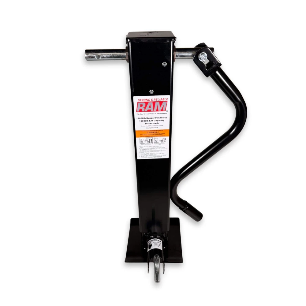 RAM Direct weld heavy duty square trailer jack sidewind 12,000 lb black TJD-12000SP-F2