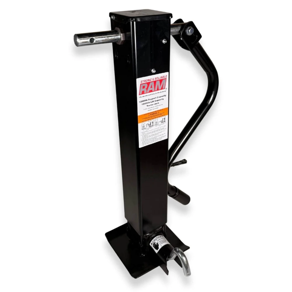RAM Direct weld heavy duty square trailer jack sidewind 12,000 lb black TJD-12000SP-F2