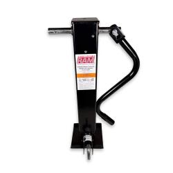 RAM Direct Weld Heavy Duty Square Trailer Jack, Sidewind, 12,000 lb Support, 10,000 lb Lift, Black, TJD-12000SP-F2