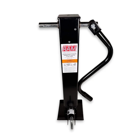 RAM Direct weld heavy duty square trailer jack sidewind 12,000 lb black TJD-12000SP-F2
