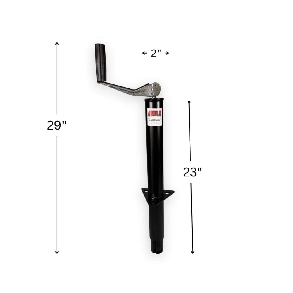 RAM Round A-Frame Trailer Jack Topwind 2000 lb 15 inch travel black TJA-2002-B