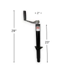 RAM Round A-Frame Trailer Jack Topwind 2000 lb 15 inch travel black TJA-2002-B