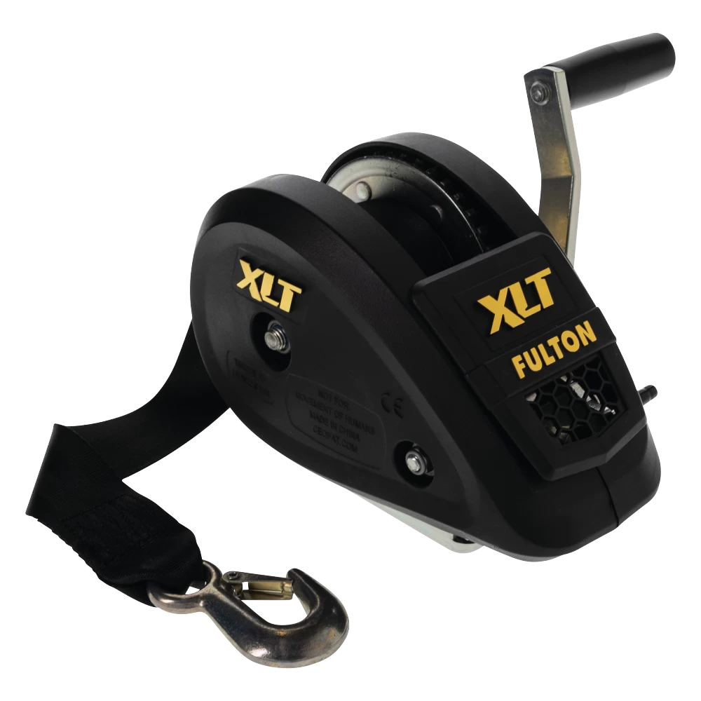Fulton XLT Marine Trailer Winch 1500 lbs Capacity 20 ft Strap 6 in. Handle Black Finish Limited Warranty - 142313 Fulton XLT Marine Trailer Winch 1500 lbs Capacity 20 ft Strap