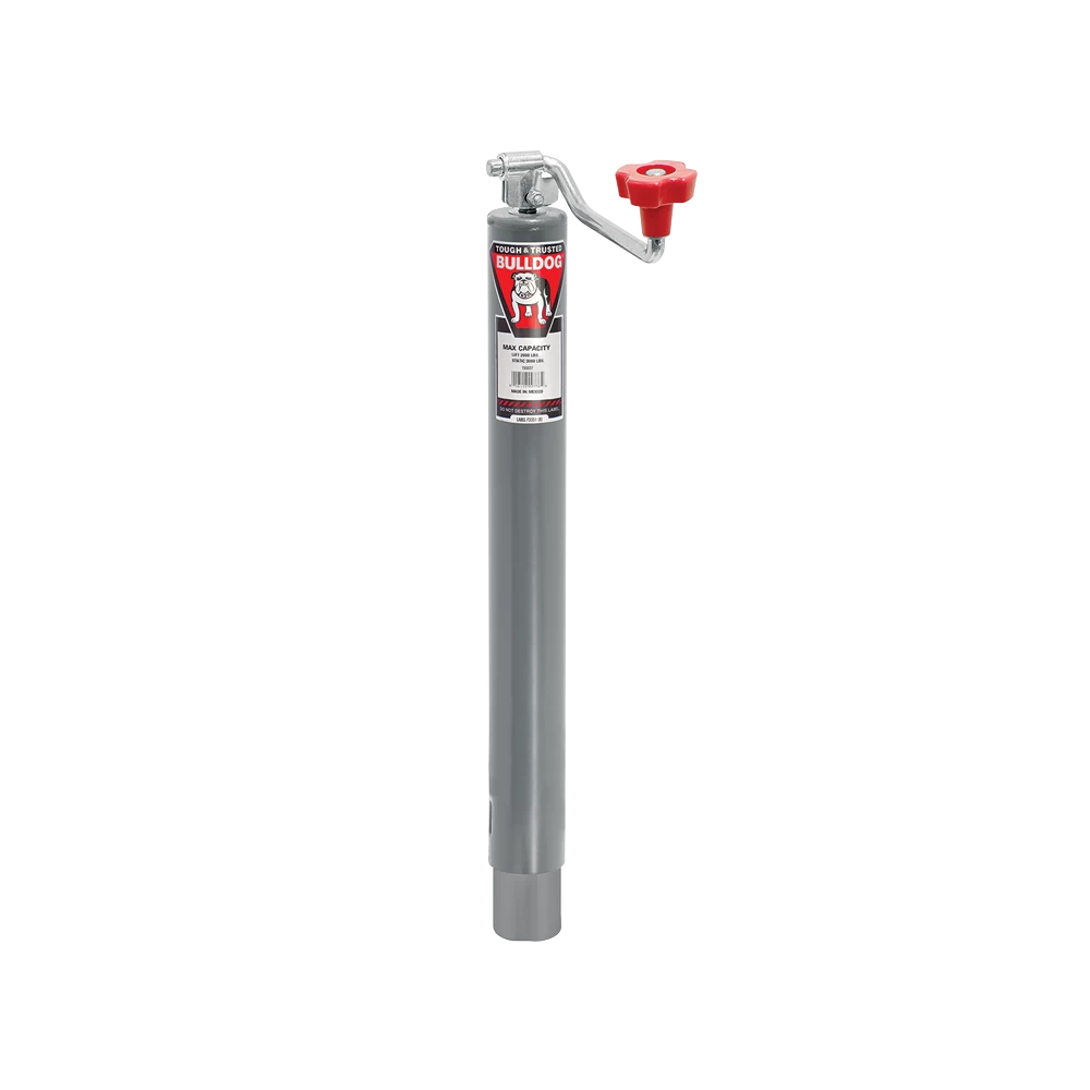 Bulldog 2K Trailer Jack, No Mount, Sidewind, Corrosion Resistant Gray Powdercoat