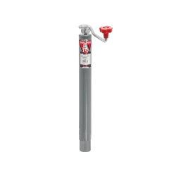 Bulldog 2K Trailer Jack 10" Lift No Mount Gray Powdercoat Inner and Outer Tube Topwind Round Jack Corrosion Resistant 5 Year Warranty