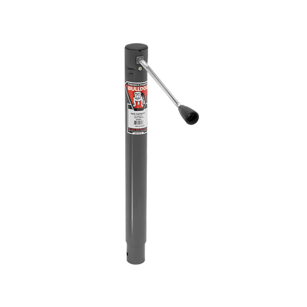Bulldog 2K Trailer Jack, No Mount, Sidewind, Gray Powdercoat, Corrosion Resistant