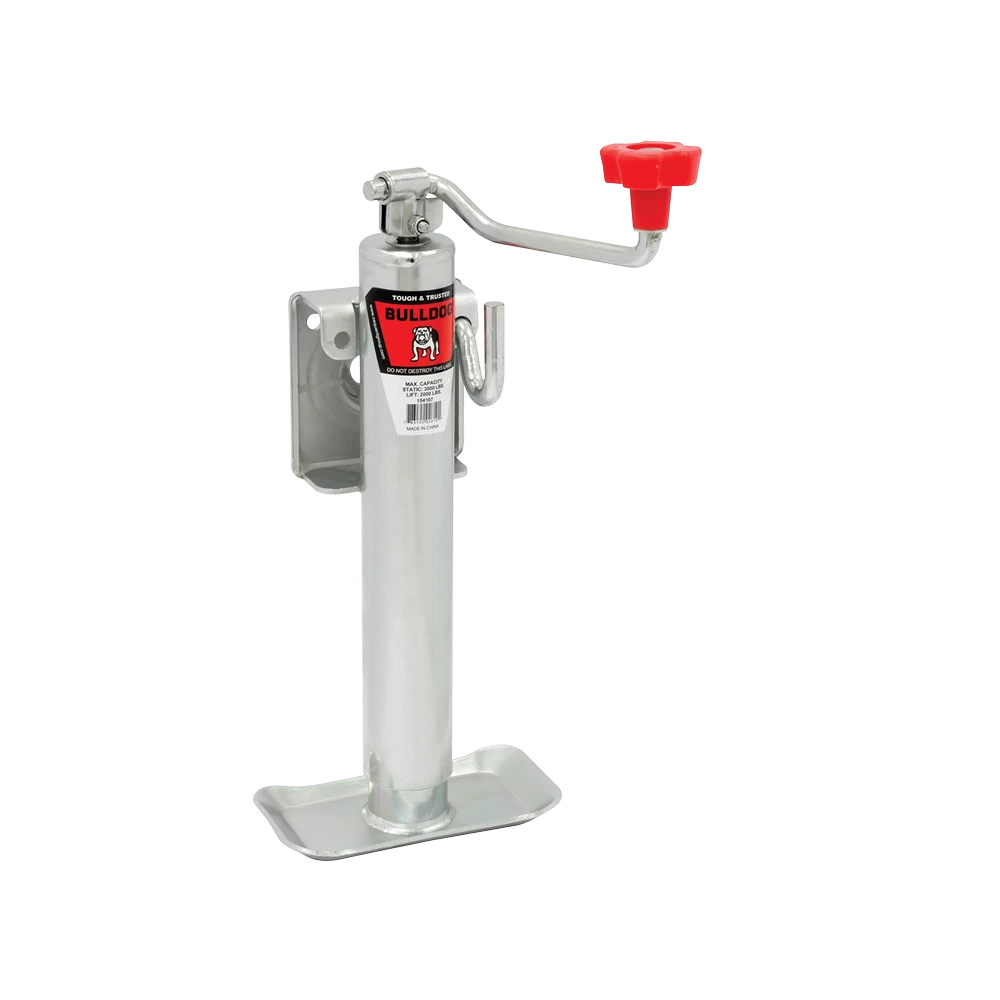 Bulldog 2K Bolt-Thru Swivel Trailer Jack, Topwind, Corrosion Resistant Zinc Finish