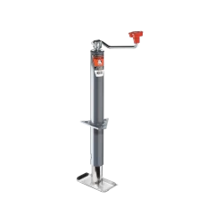 Bulldog 2K A-Frame Trailer Jack w/ Footplate 15" Lift Gray Powdercoat Inner and Outer Tube Topwind Round Jack Corrosion Resistant 5 Year Warranty