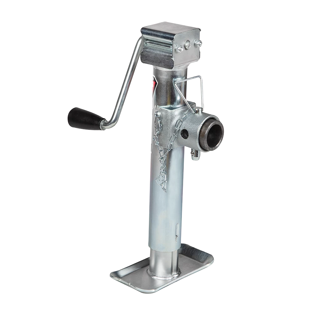 Bulldog 5K Pipe Mount Swivel Trailer Jack, Sidewind, Corrosion Resistant Zinc Finish