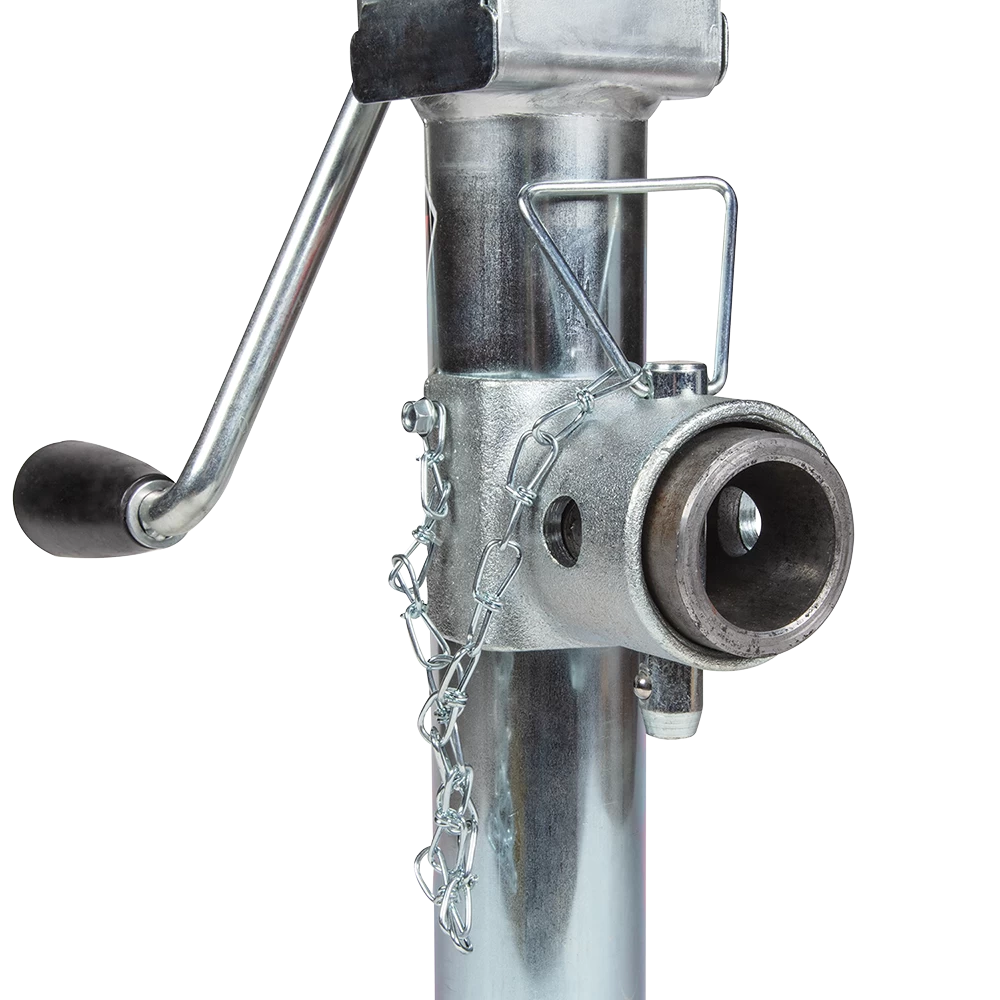 Bulldog 5K Pipe Mount Swivel Trailer Jack, Sidewind, Corrosion Resistant Zinc Finish