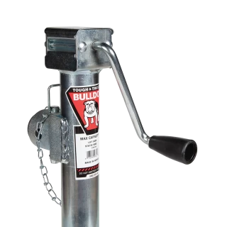 Bulldog 5K Pipe Mount Swivel Trailer Jack, Sidewind, Zinc Coated, Corrosion Resistant