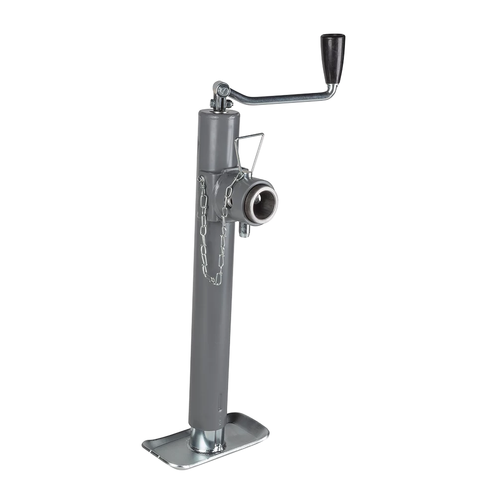 Bulldog 5K Pipe Mount Swivel Trailer Jack, Topwind, Zinc and Gray Powdercoat Finish