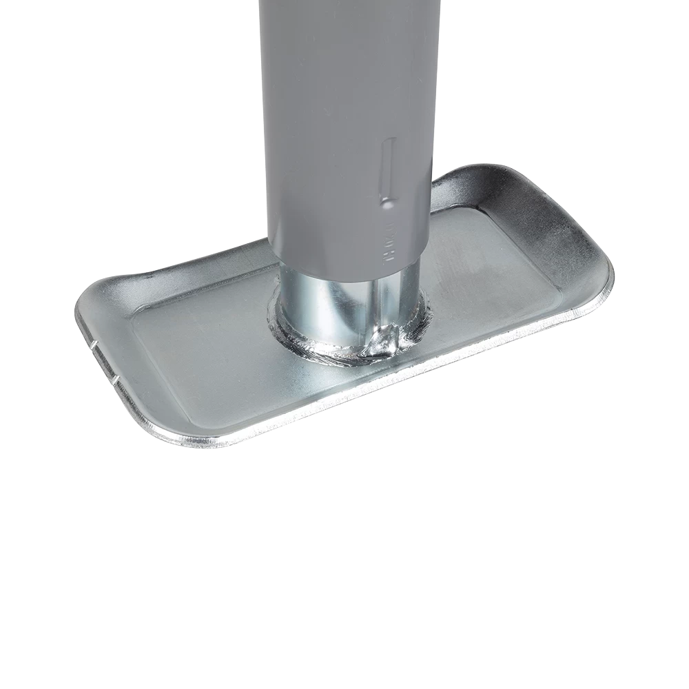 Bulldog 5K Pipe Mount Swivel Trailer Jack, Topwind, Zinc and Gray Powdercoat Finish