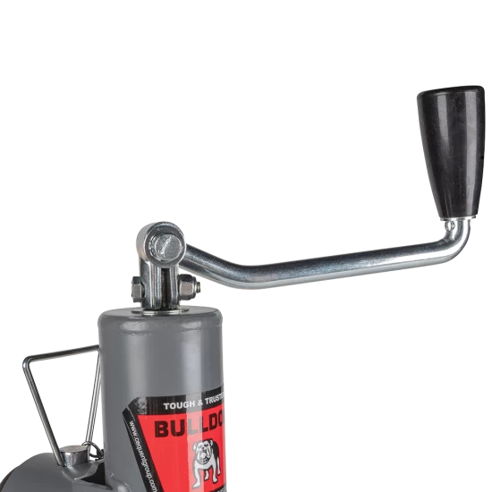 Bulldog 5K Pipe Mount Swivel Trailer Jack, Topwind, Zinc and Gray Powdercoat Finish