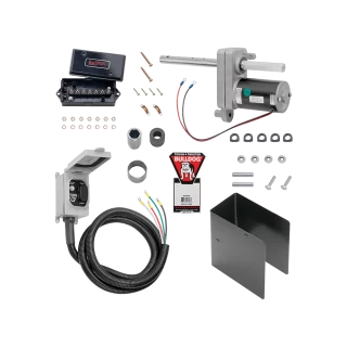 Bulldog 50K Electric Leveling Dual Motor Landing Gear Set Dual Single Speed Trailer Jacks Twin Cam Trailer Jacks Non Spring Return Drop Legs, Tandem Twin Bulldog Electric Powered-Drive Motors, Manual Override Crank