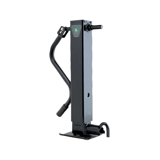 Bulldog 24K Landing Gear Set Dual Single Speed Trailer Jacks Spring Return Drop Legs Curbside and Roadside Facing Plunger Pins with Manual Override Crank Cross Shaft Tube with Slotted Ends and Hardware