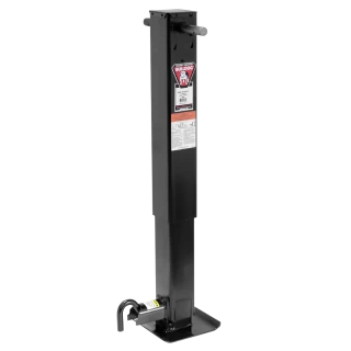 Bulldog 24K 2 Speed Electric Landing Gear Set Two Speed Trailer Jack Traditional Gearbox and Companion Jack Spring Return Drop Leg Front Plunger Pin, Bulldog Electric Motor Powered-Drive Kit, Cross Shaft Tube w/ Slotted Ends and Hardware, Manual Override 