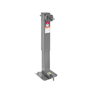 Bulldog 24K 2 Speed Landing Gear Set Two Speed Trailer Jack Planetary Gearbox and Companion Jack Non Spring Return Drop Legs Curbside and Roadside Plunger Pins Cross Shaft Tube with Slotted Ends and Hardware Manual Override Crank