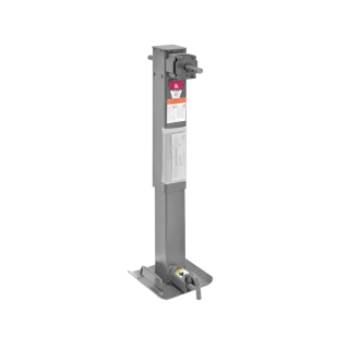 Bulldog 24K 2 Speed Landing Gear Set Two Speed Trailer Jack Planetary Gearbox and Companion Jack Non Spring Return Drop Legs Curbside and Roadside Plunger Pins Cross Shaft Tube with Slotted Ends and Hardware Manual Override Crank