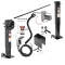 Bulldog 24K 2 Speed Electric Landing Gear Set Two Speed Trailer Jack Traditional Gearbox and Companion Jack Spring Return Drop Leg Front Plunger Pin, Bulldog Electric Motor Powered-Drive Kit, Cross Shaft Tube w/ Slotted Ends and Hardware, Manual Override 