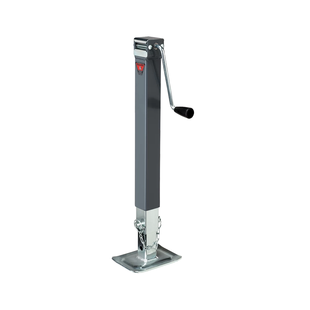 Bulldog 8K Square Drop Leg Trailer Jack, Sidewind, 15 inch Lift with Footplate
