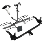 Trailer Tow Hitch For 18-20 Hyunda Elantra Sedan Except Sport 18-23 KIA Rio Sedan Platform Style 2 Bike Rack w/ Hitch Lock and Cover