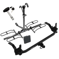 Trailer Tow Hitch For 18-20 Hyunda Elantra Sedan Except Sport 18-23 KIA Rio Sedan Platform Style 2 Bike Rack w/ Hitch Lock and Cover