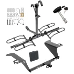 Trailer Tow Hitch For 11-20 KIA Optima 11-19 Hyundai Sonata Platform Style 2 Bike Rack w/ Hitch Lock and Cover