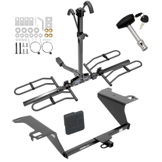Trailer Tow Hitch For 11-20 KIA Optima 11-19 Hyundai Sonata Platform Style 2 Bike Rack w/ Hitch Lock and Cover
