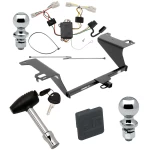 Trailer Tow Hitch For 11-20 KIA Optima (2019 EX & LX models) Deluxe Package Wiring 2" and 1-7/8" Ball and Lock