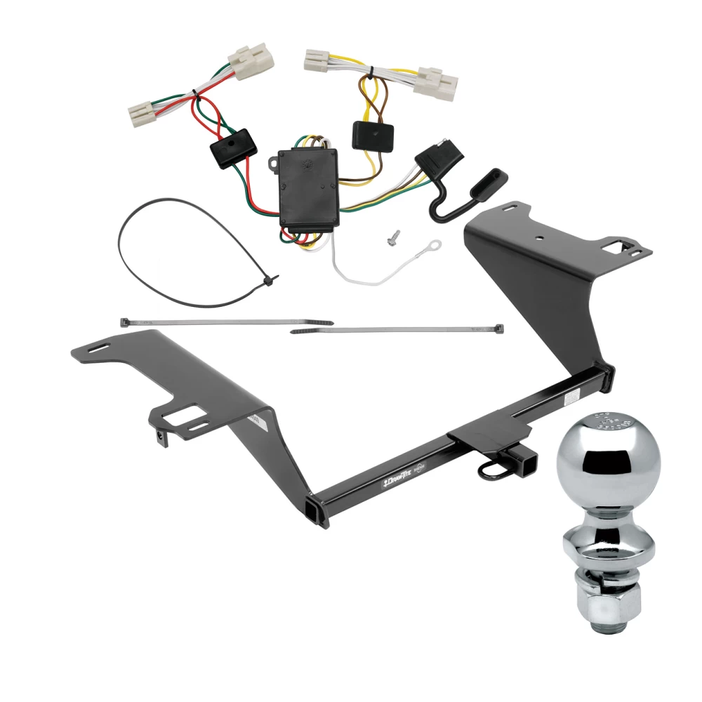 Trailer Tow Hitch For 11-20 KIA Optima (2019 EX & LX models) Complete Package w/ Wiring Draw Bar and 2" Ball