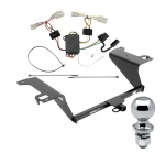 Trailer Tow Hitch For 11-20 KIA Optima (2019 EX & LX models) Complete Package w/ Wiring Draw Bar and 2" Ball